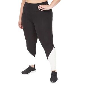 LIVI‎ Lane Bryant Womens Soft 7/8 Legging 14/16 Black White Athletic Stretch